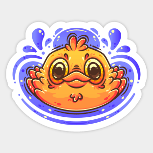 Cute Bath Duck Cartoon Sticker